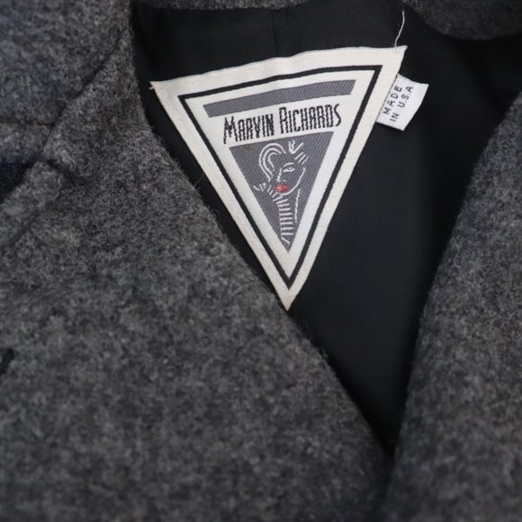 Vintage J. Percy for Marvin Richards Wool Pea Coat Jacket Gray Size 14 - Picture 2 of 9